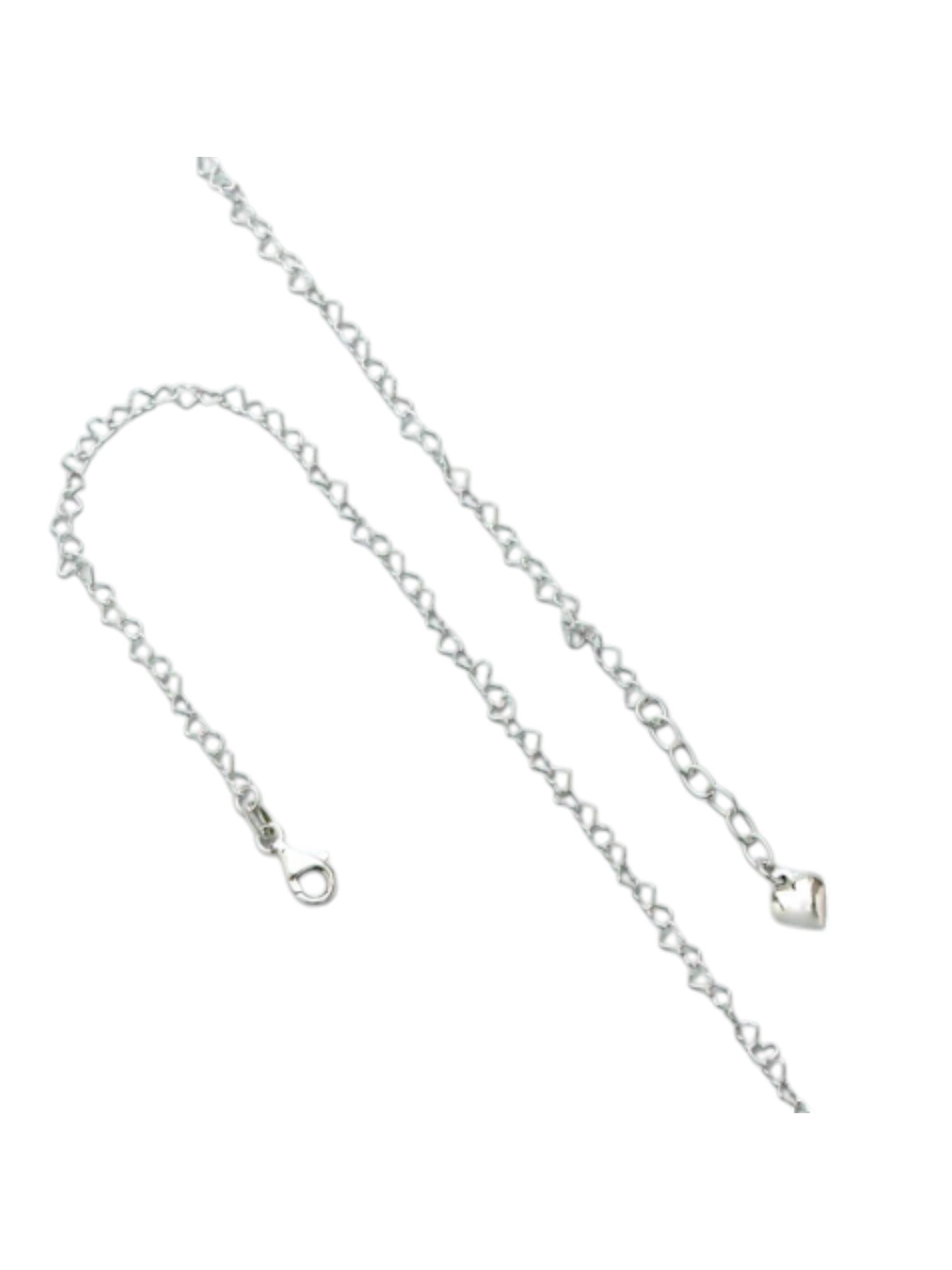 925 Sterling Silver Heart Zirconia Rhodium Plated Anklet By Kesardeep Impex For Women